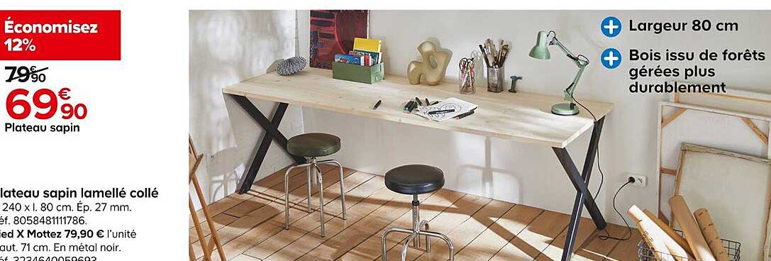 plateau sapin lamellé collé