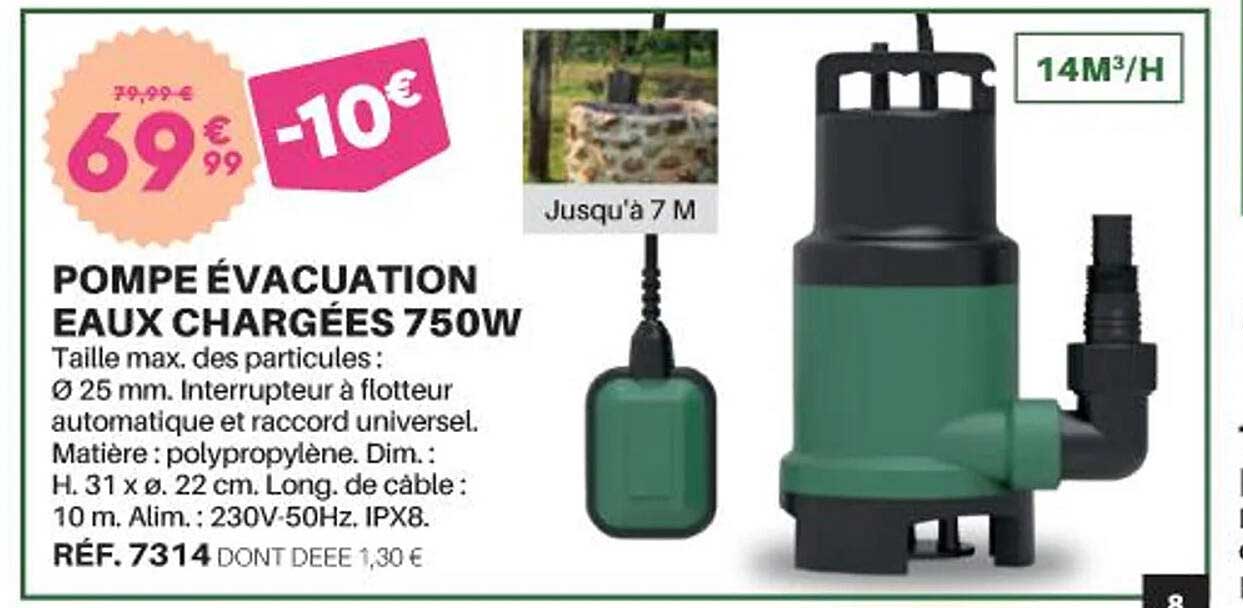 pompe évacuation eaux chargées