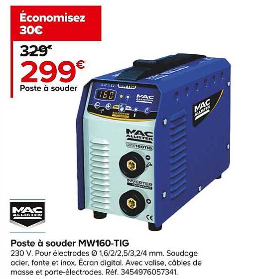 poste à souder mw160-tig mac allister