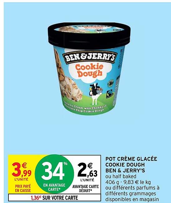 pot crème glacée cookie dough ben & jerry's