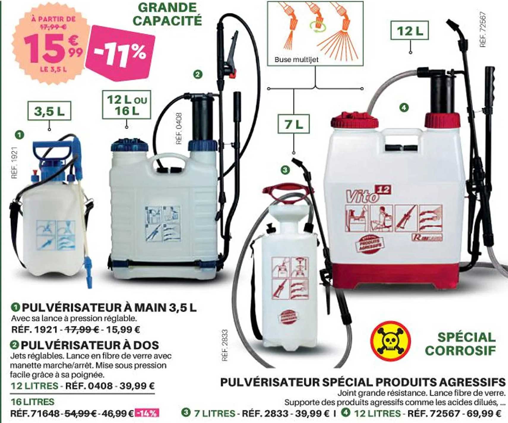 pulvérisateur à main, à dos our spécial produits agressifs