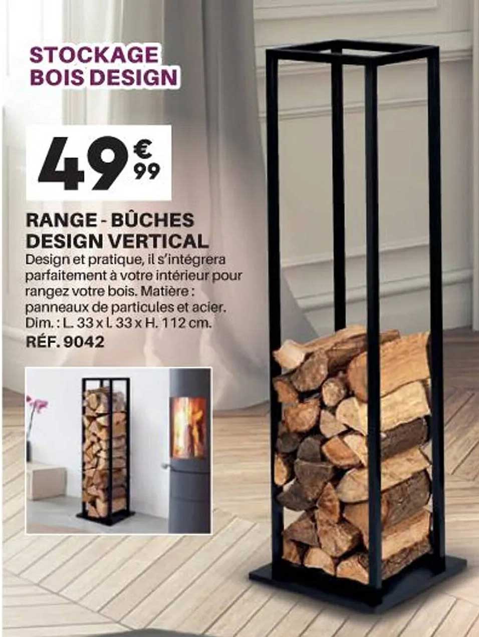 range-bûches design vertical