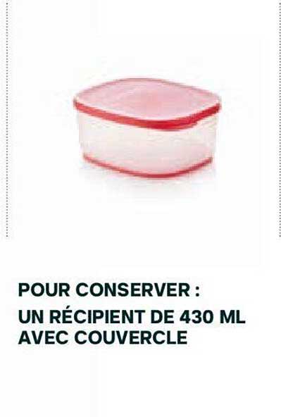 récipient de 430ml avec couvercle