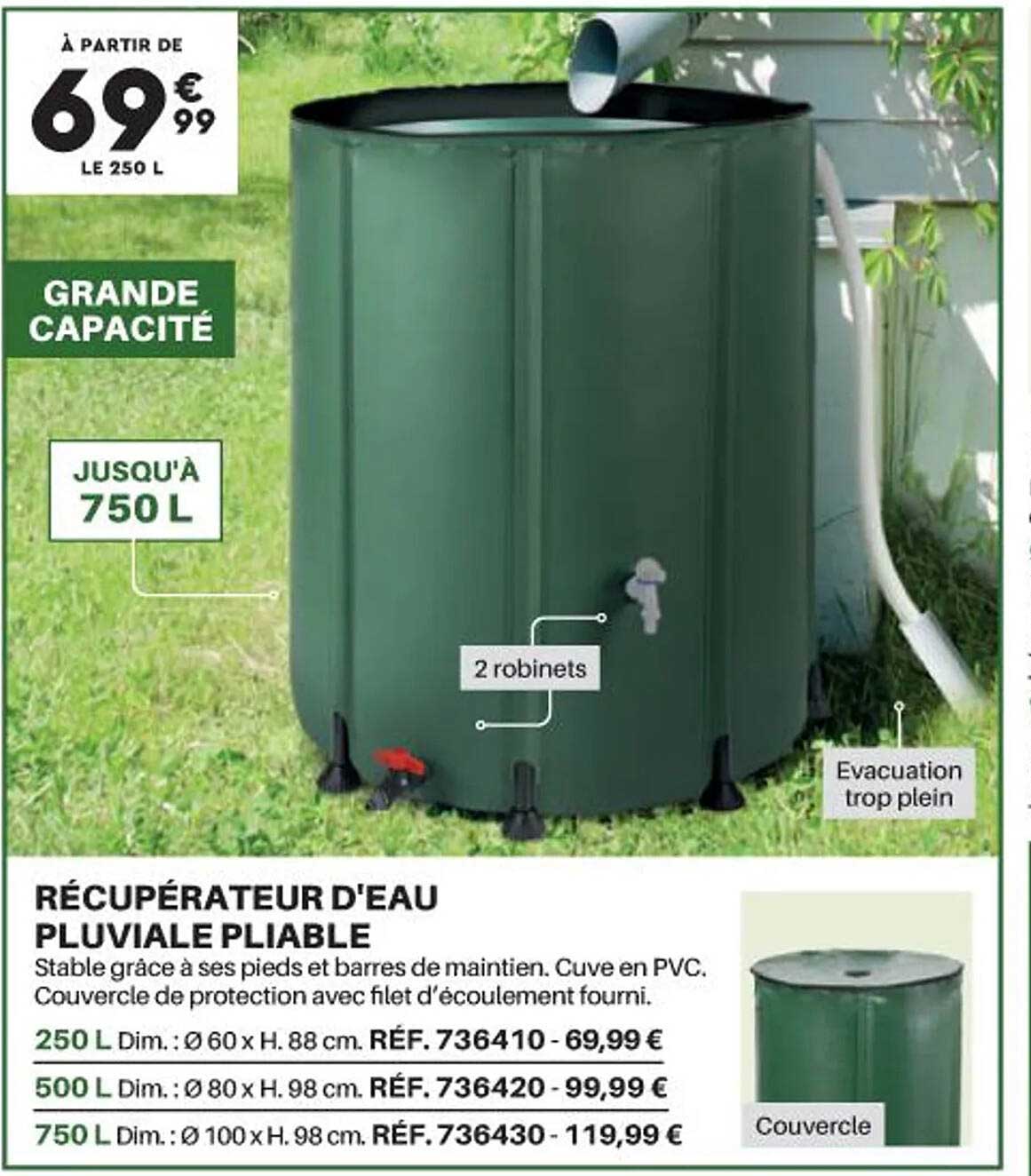 récupérateur d'eau pluviale pliable