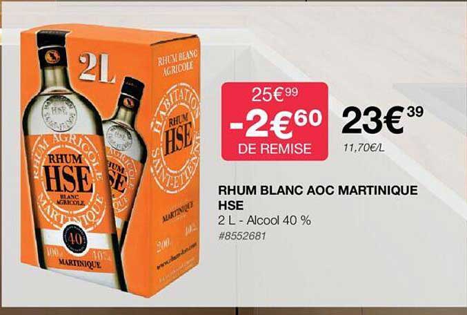 Rhum Blanc Aoc Martinique Hse