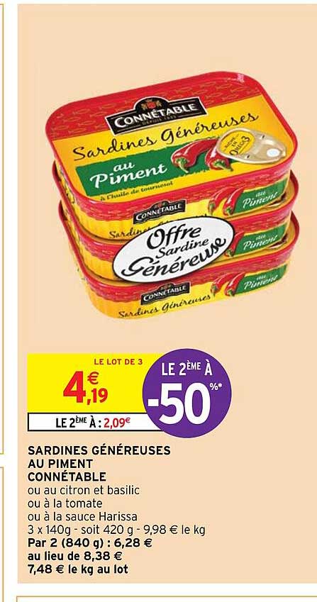 Sardines Généreuses Au Piment Connétable