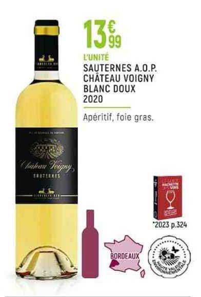 sauternes a.o.p. château voigny blanc doux 2020