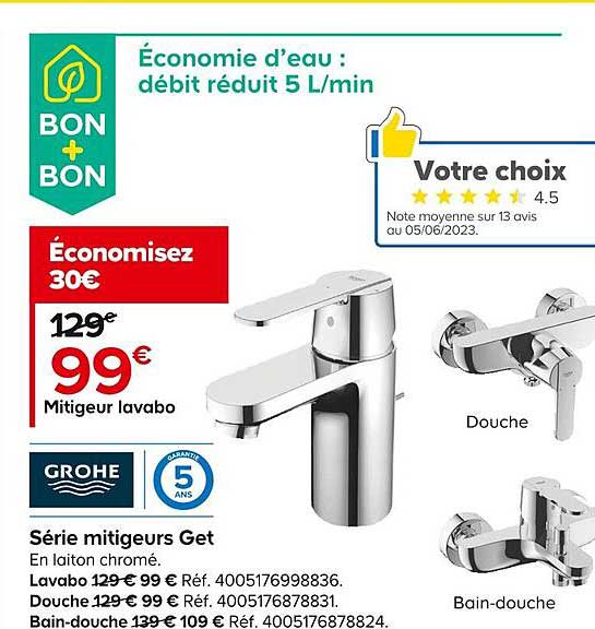 série mitigeurs lavabo get grohe