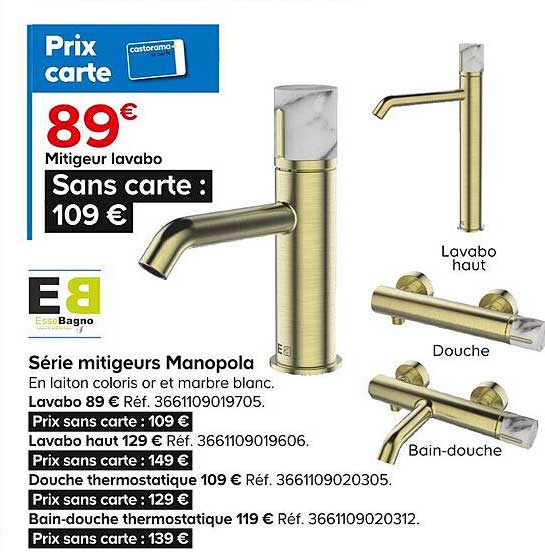 série mitigeurs lavabo manopola