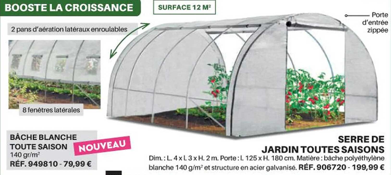 serre de jardin toutes saisons ou bâche blanche