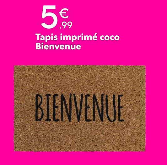 tapis imprimé coco bienvenue