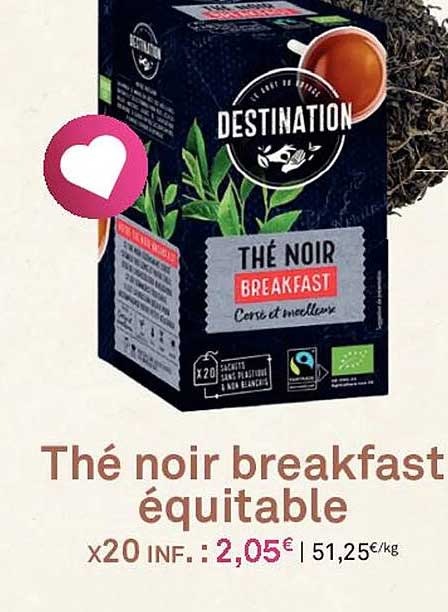 thé noir breakfast équitable destination