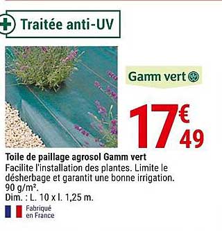 toile de paillage agrosol gamm vert