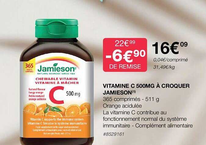 vitamine c 500m à croquer jamieson