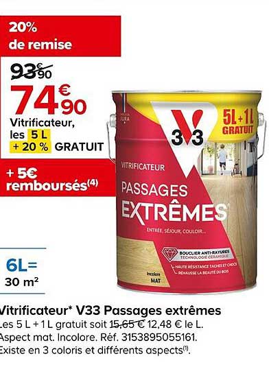 Vitrificateur V33 Passages Extrêmes