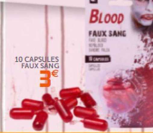 10 capsules faux sang