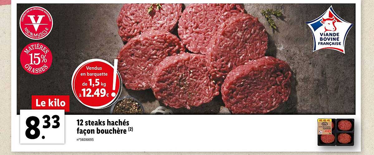 12 steaks hachés façon bouchère