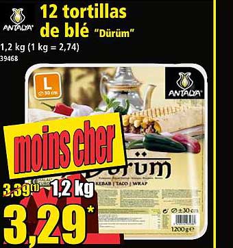 12 tortillas de blé "dürum" antalya