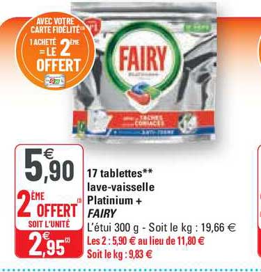 17 tablettes lave-vaisselle platinium+ fairy