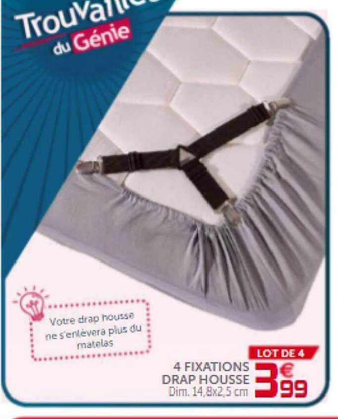 4 fixations drap housse
