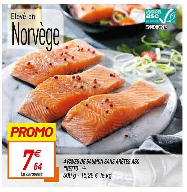 4 pavés de saumon sans arêtes asc "netto"