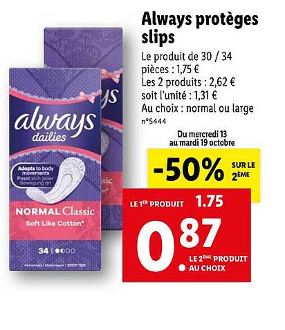 always protèges slips