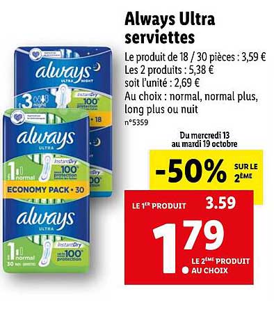 Always Ultra Serviettes
