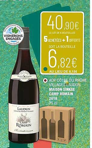 aop côtes du rhône villages laudun maison sinnae camp romain 2018