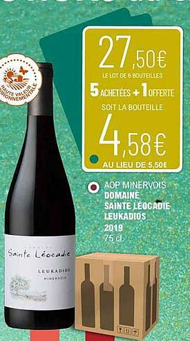 aop minervois domaine sainte léocadie leukadios 2019