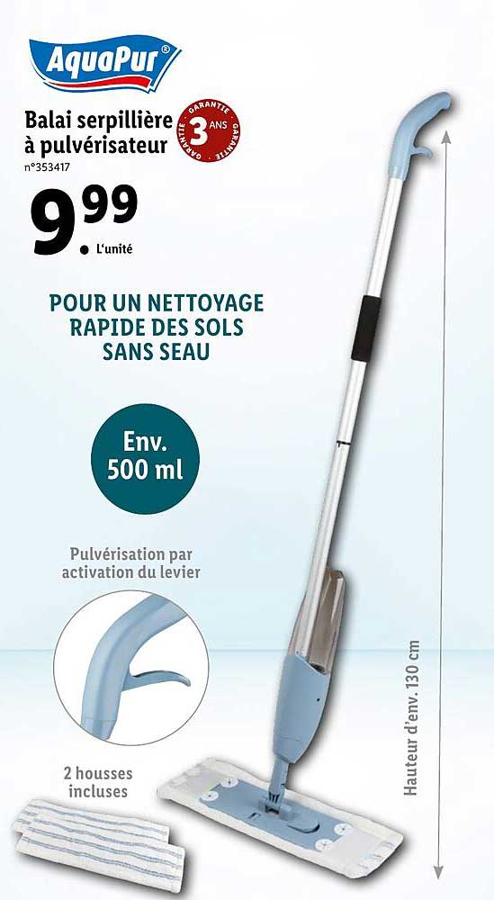 balai serpillière à pulvérisateur aquaPur