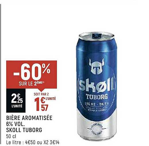 bière aromatisée 6% vol. skoll tuborg