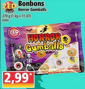 bonbons horror gumballs zed candy