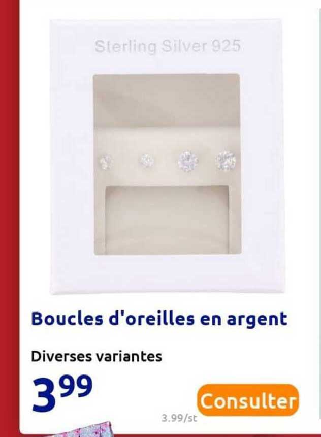 boucles d'oreilles en argent