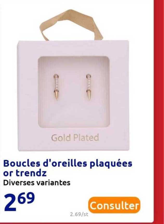 boucles d'oreilles plaquées or trendz