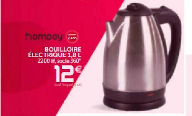 Bouilloire électrique 1,8 L Homday
