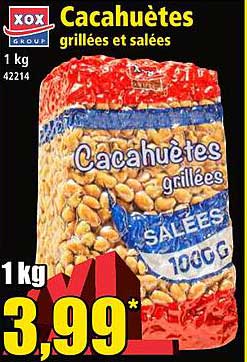cacahuètes grillées et salées xox group