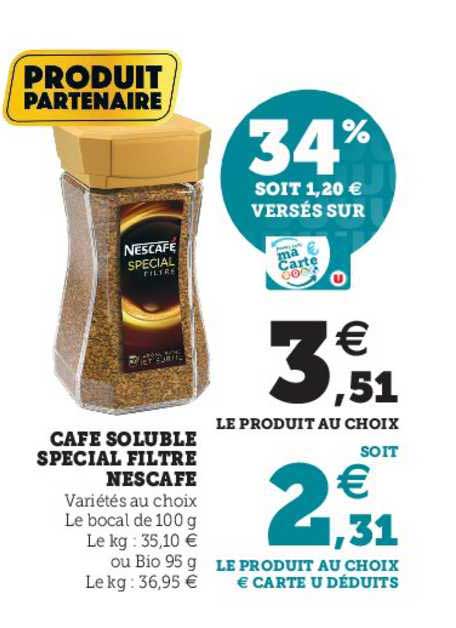 Café Soluble Spécial Filtre Nescafé