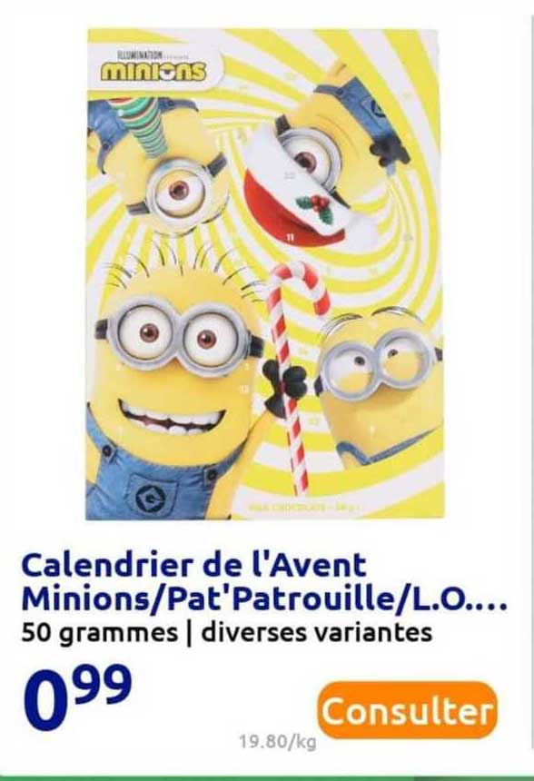 calendrier de l'avent minions-pat'patrouille-l.o.l ...