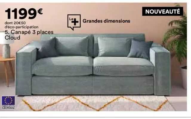 canapé 3 places cloud