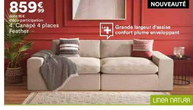 Canapé 4 Places Feather Linea Natura
