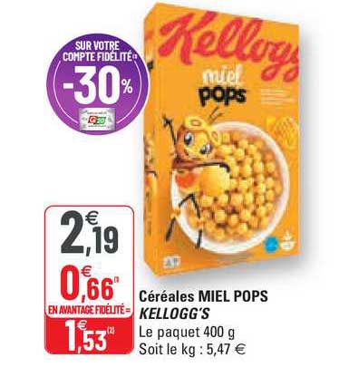 céréales miel pops kellogg's