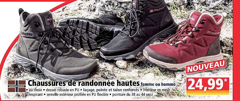 chaussures de randonnée hautes femme ou homme