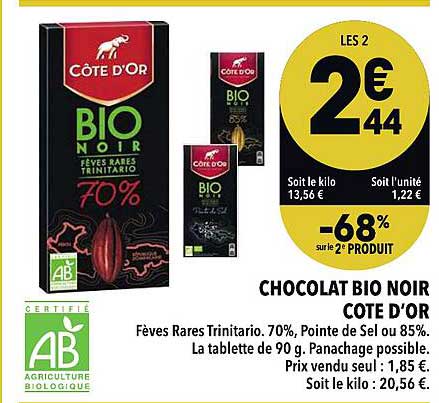 Chocolat Bio Noir Côte D'or