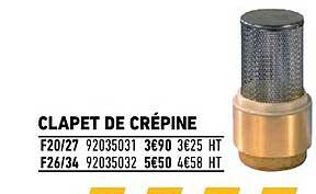 clapet de crépine