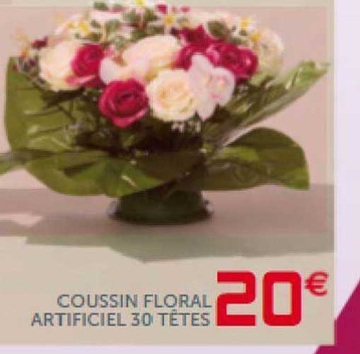 coussin floral artificiel 30 têtes