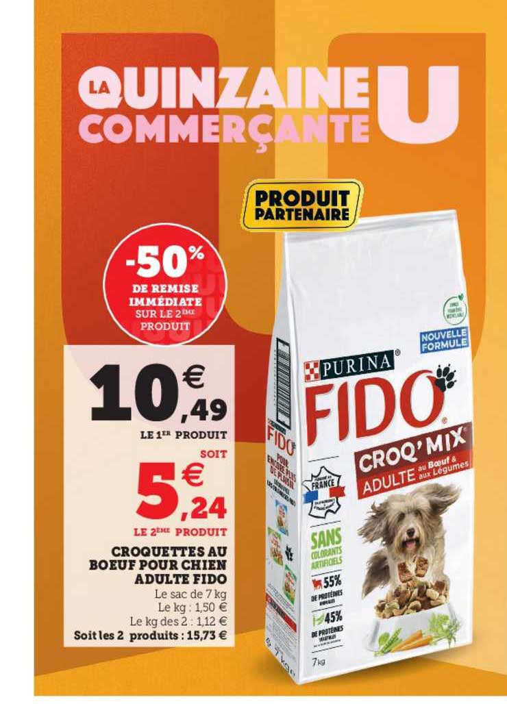 Croquettes Au Bœuf Pour Chien Adulte Fido