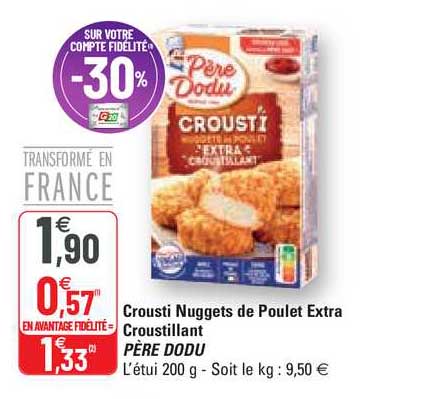 crousti nuggets de poulet extra croustillant père dodu