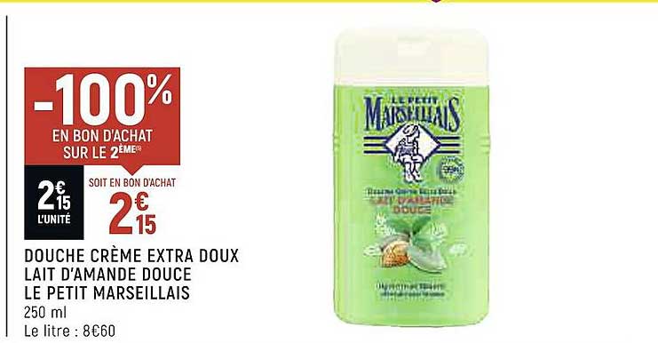 douche crème extra doux lait d'amande douce le petit marseillais