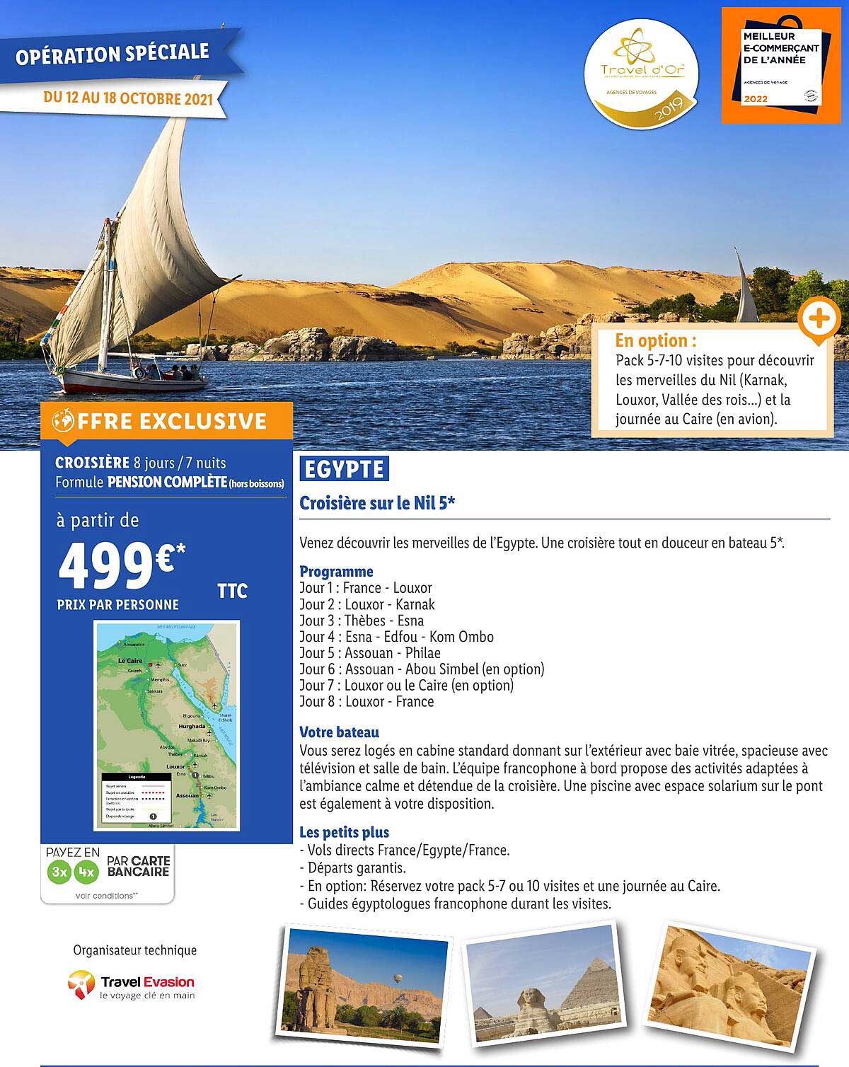 egypte : croisière sur le nil 5*