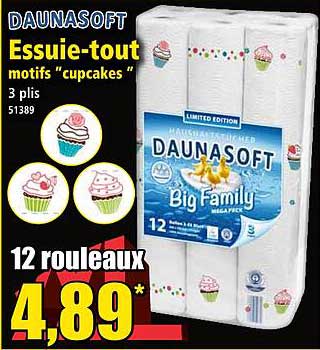 essuie-tout motifs "cupcakes" daunasoft